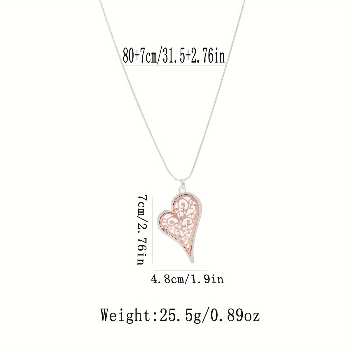 Fortune Tree Love Heart Pendant Sweater Chain